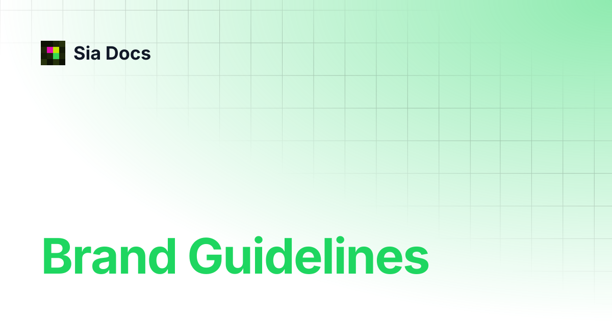 Brand Guidelines | Sia Docs